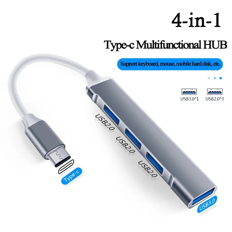 Tech Accessories Pc - 4-em-1 usb c hub 3.0 tipo